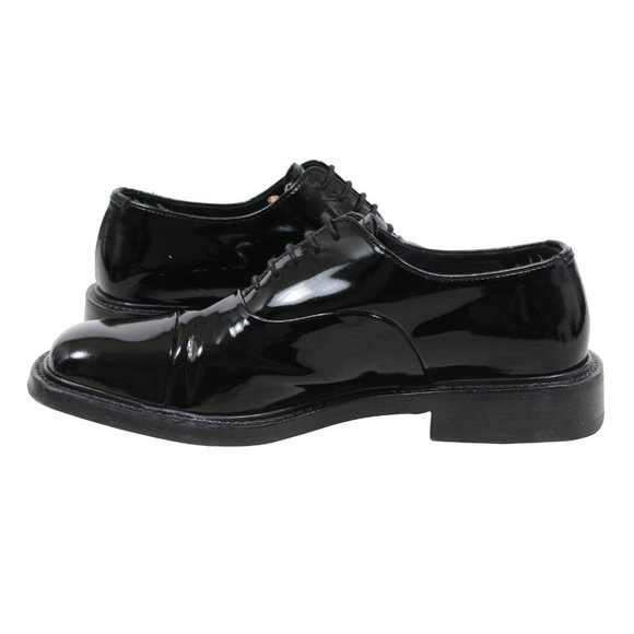 Prada Mens Vintage Dress Shoes 7.5 US 8.5 Black Patent Leather Square Wing Tip main image 5